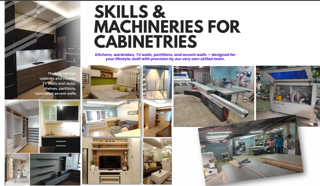 Skills & Machineries for Cabinetries - Modular Kitchens, Closets & Machineries
