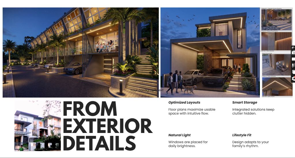 From Exterior Details - Optimized Layouts, Natural Light, Storage & Lifestyle Fit